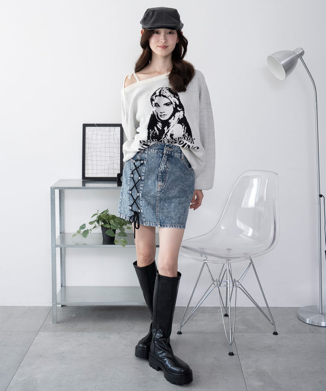 デニム中濃加工 モデル：163cm F着用