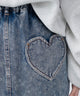 レースアップハートポケットデニムスカパン