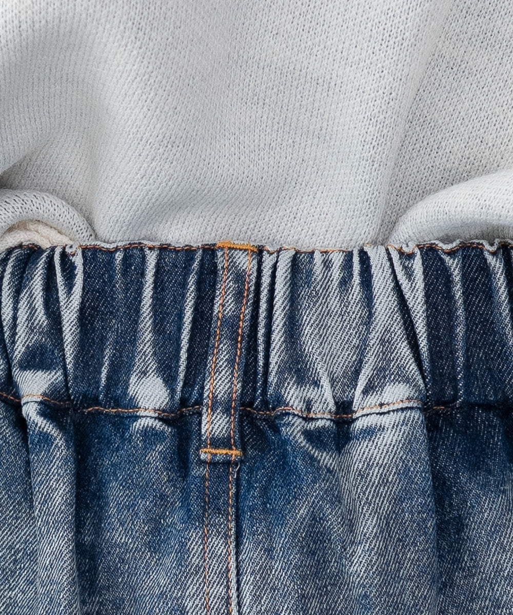 レースアップハートポケットデニムスカパン