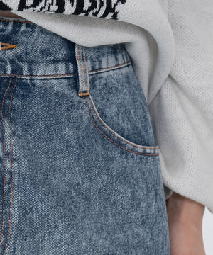 レースアップハートポケットデニムスカパン