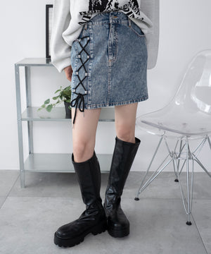 デニム中濃加工 モデル：163cm F着用