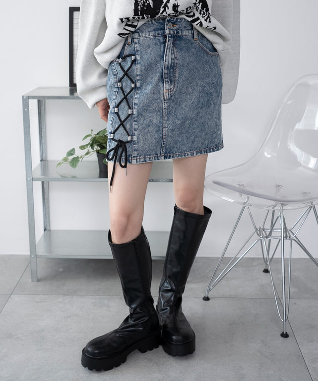 デニム中濃加工 モデル：163cm F着用