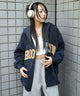 グラフィックBIGZIPパーカー/ネイビー　モデル：159cm F着用