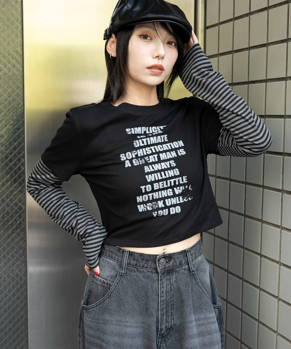 柄１(ボーダー)　モデル：159cm F着用