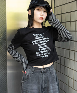 柄１(ボーダー)　モデル：159cm F着用