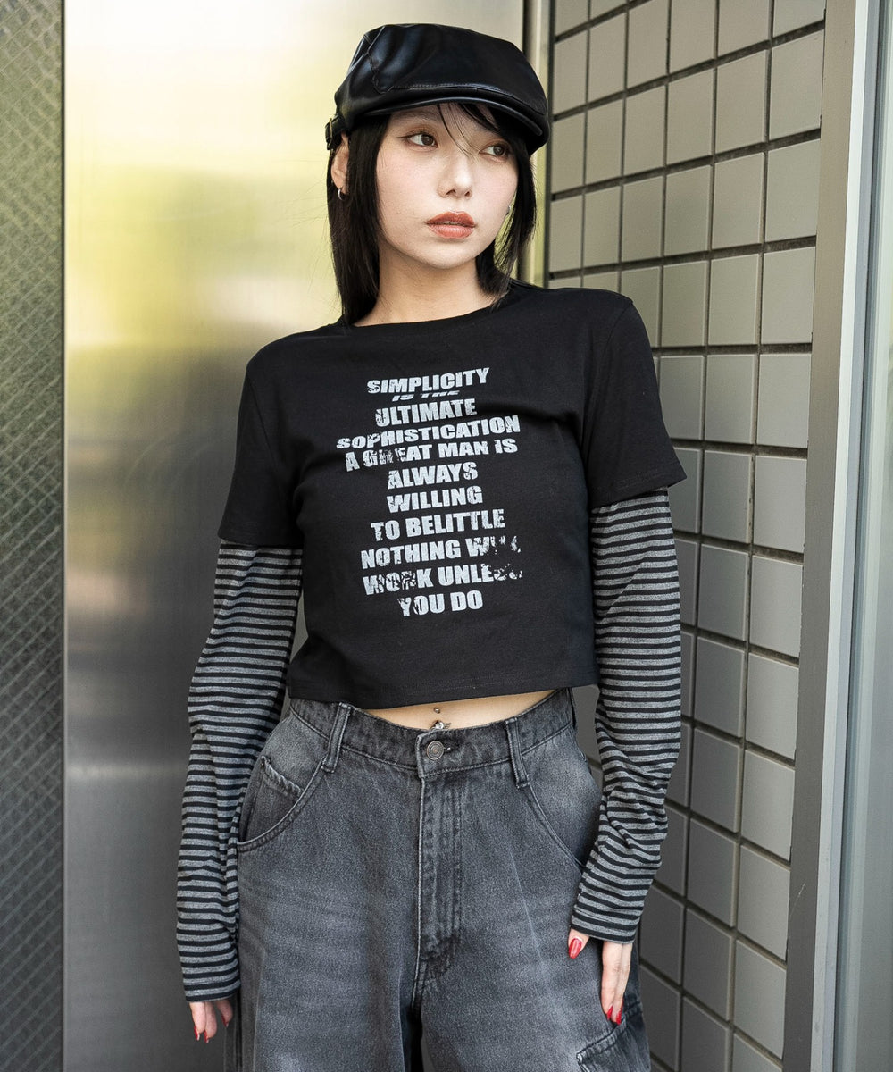 柄１(ボーダー)　モデル：159cm F着用