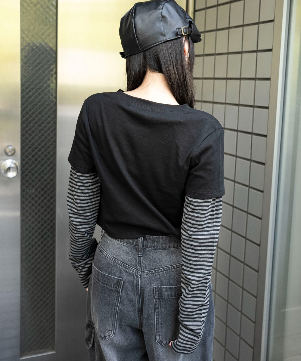 柄１(ボーダー)　モデル：159cm F着用