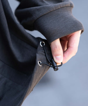 スラブチェックロゴジップパーカー