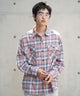 オンブレチェックネルシャツ（LS）/柄5 モデル：180㎝　L着用