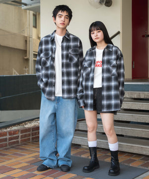 オンブレチェックネルシャツ（LS）