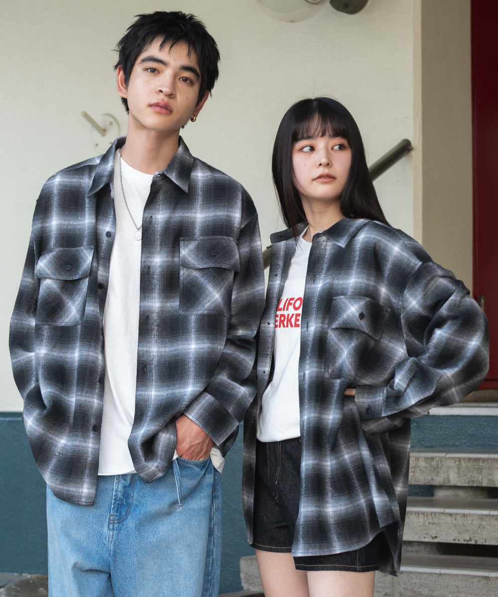 オンブレチェックネルシャツ（LS）