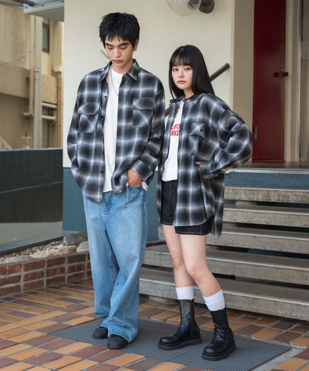 オンブレチェックネルシャツ（LS）