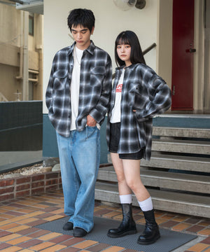 オンブレチェックネルシャツ（LS）