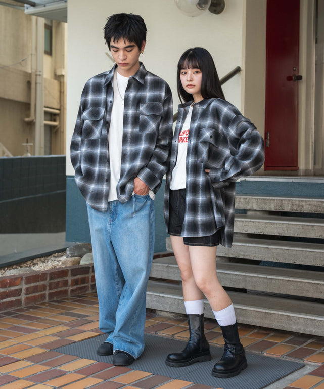 オンブレチェックネルシャツ（LS）