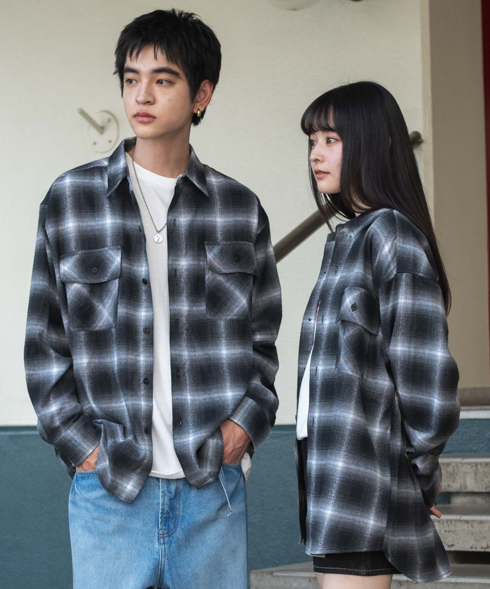 オンブレチェックネルシャツ（LS）