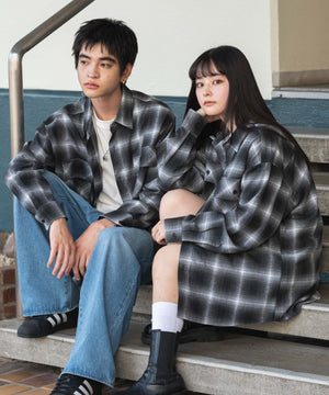 オンブレチェックネルシャツ（LS）