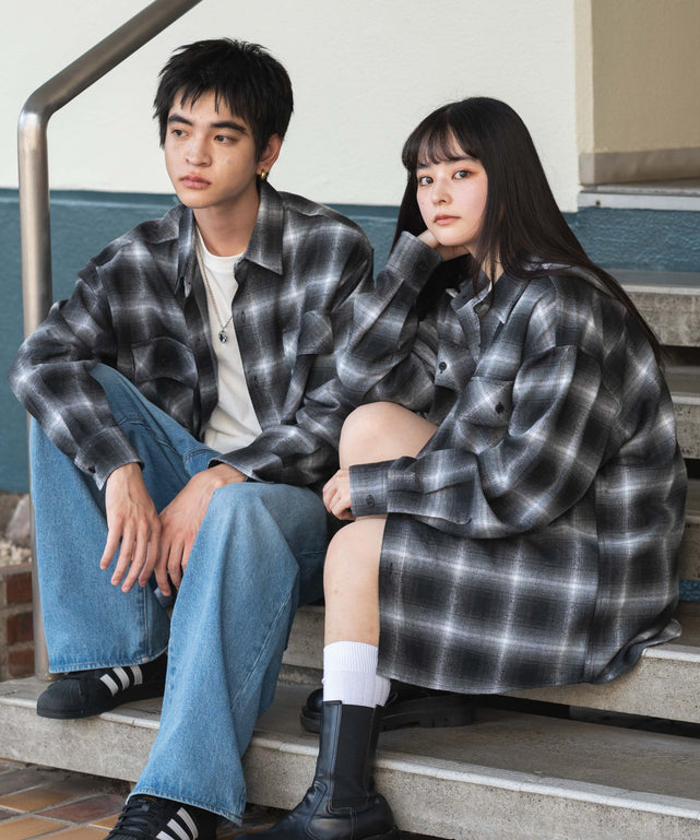 オンブレチェックネルシャツ（LS）