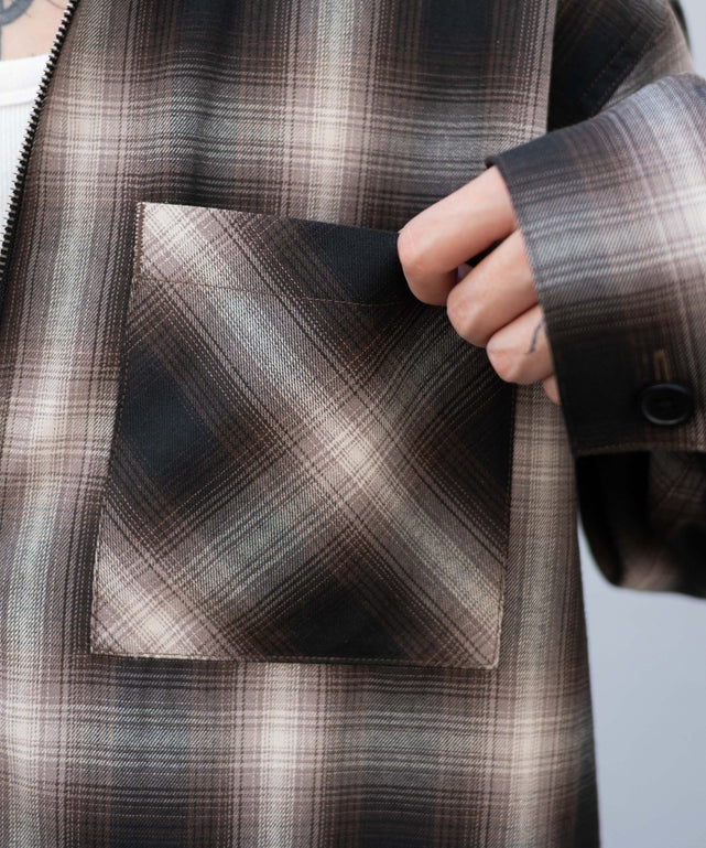 オンブレチェックシャツジャケット