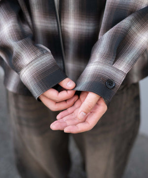 オンブレチェックシャツジャケット