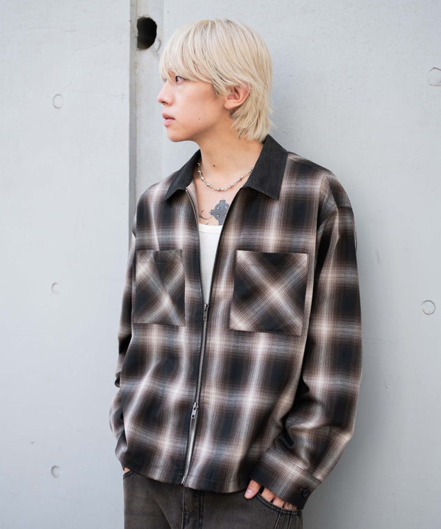 ブラウンチェック1 モデル：175cm L着用