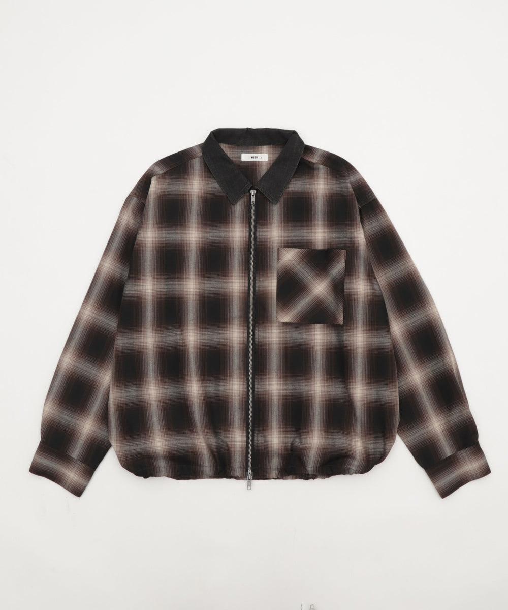 オンブレチェックシャツジャケット