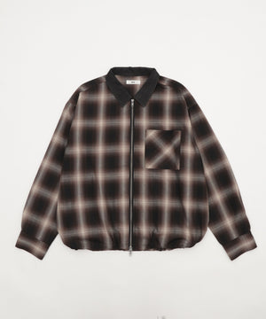オンブレチェックシャツジャケット