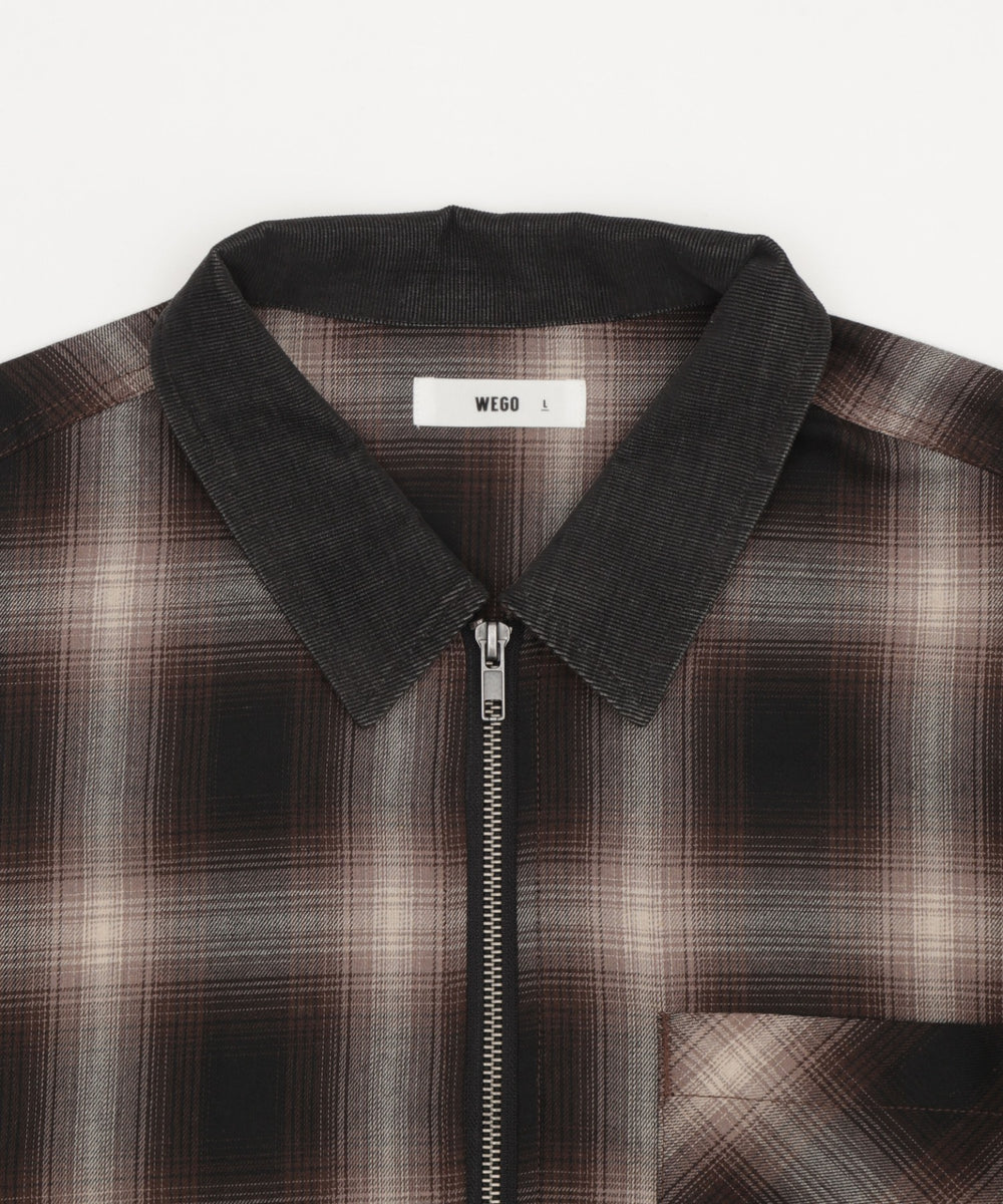 オンブレチェックシャツジャケット