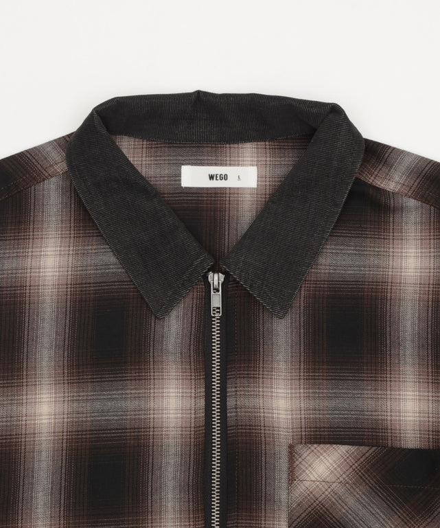 オンブレチェックシャツジャケット