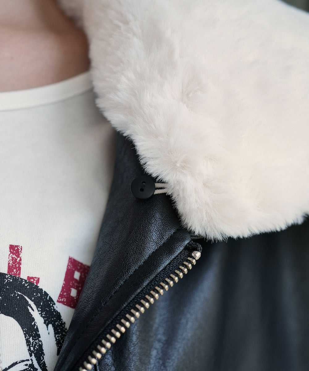 2WAYファー襟PUジャケット