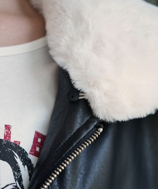 2WAYファー襟PUジャケット