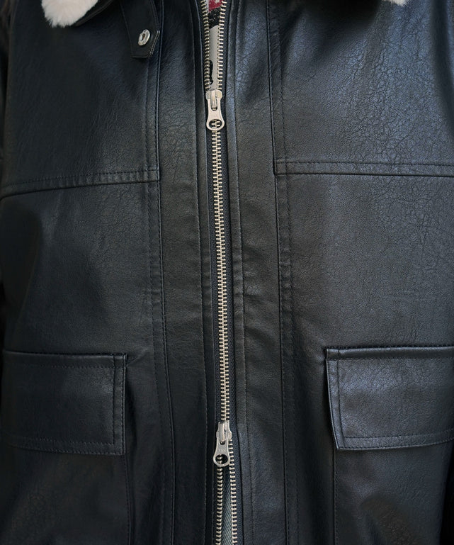 2WAYファー襟PUジャケット