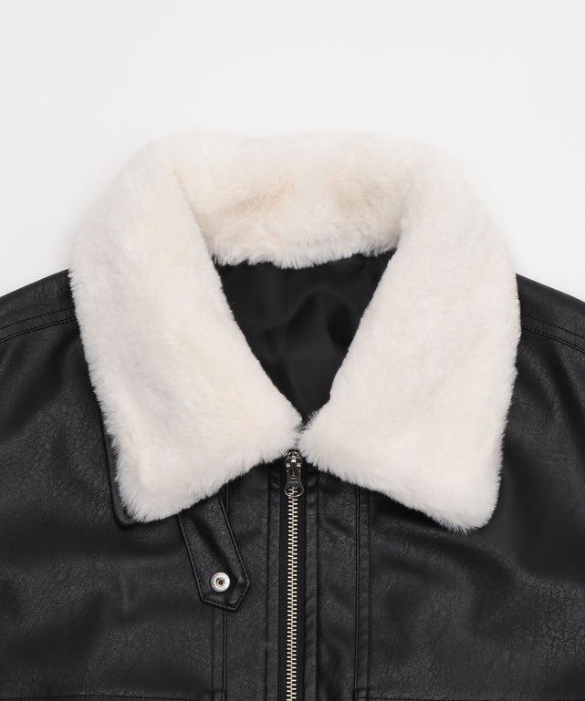 2WAYファー襟PUジャケット