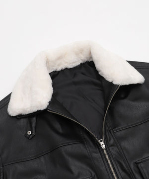 2WAYファー襟PUジャケット