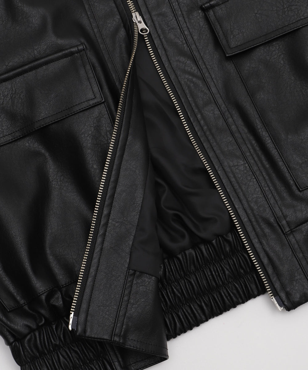 2WAYファー襟PUジャケット