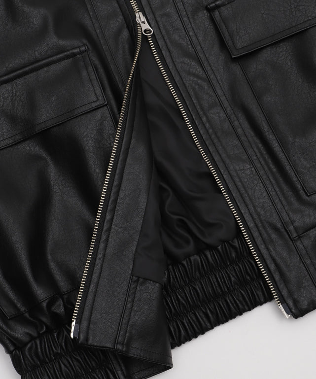 2WAYファー襟PUジャケット