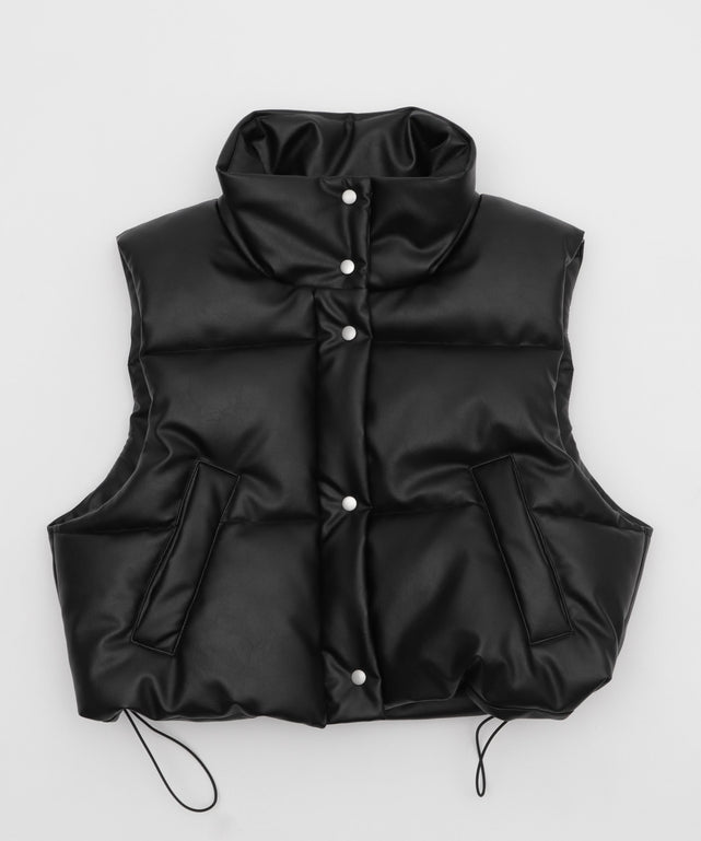 PUパファーショートベスト