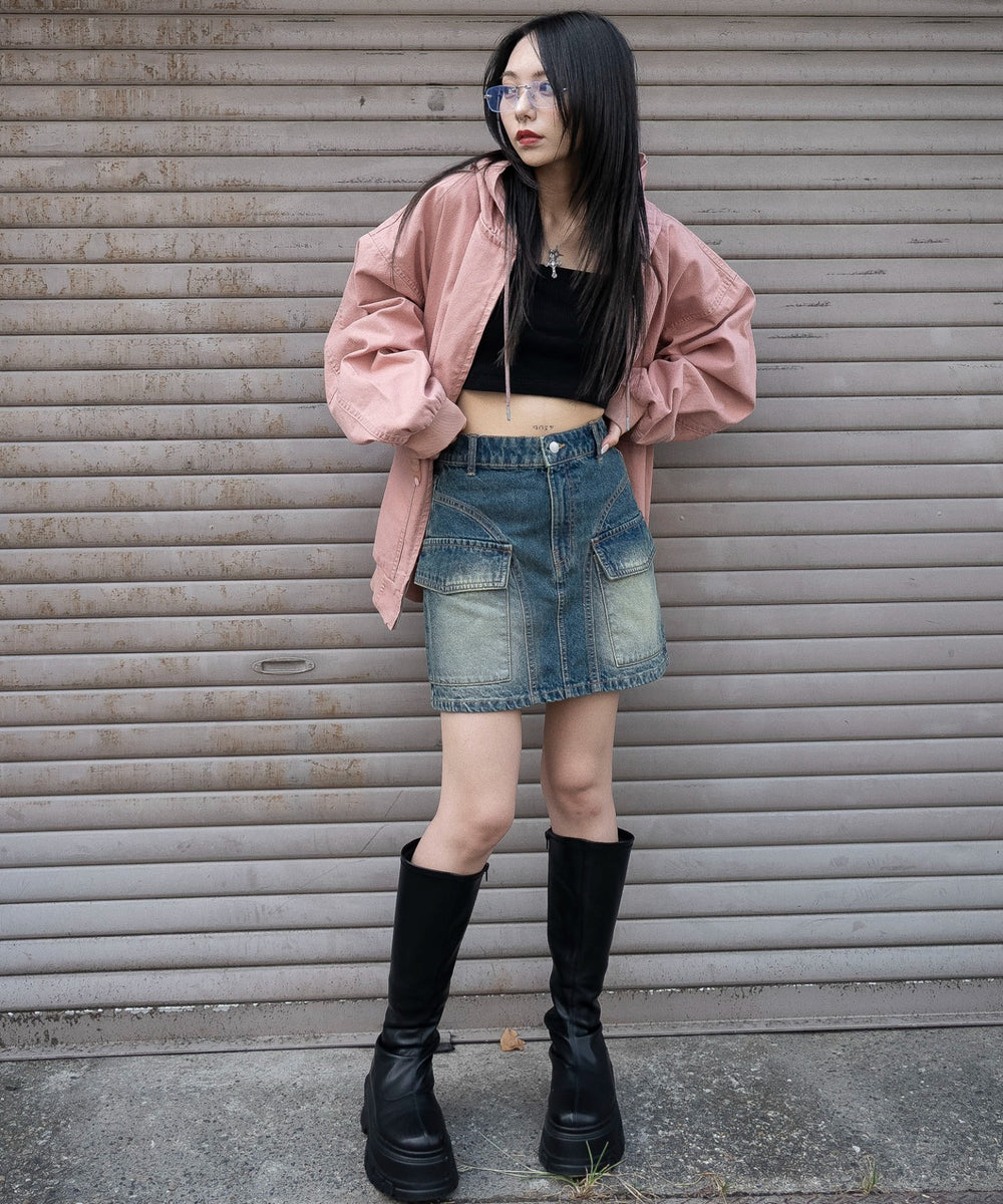 デニム中濃加工　モデル：159cm F着用