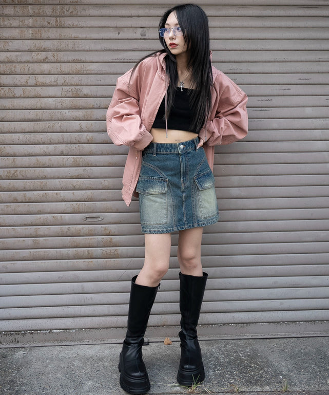 デニム中濃加工　モデル：159cm F着用