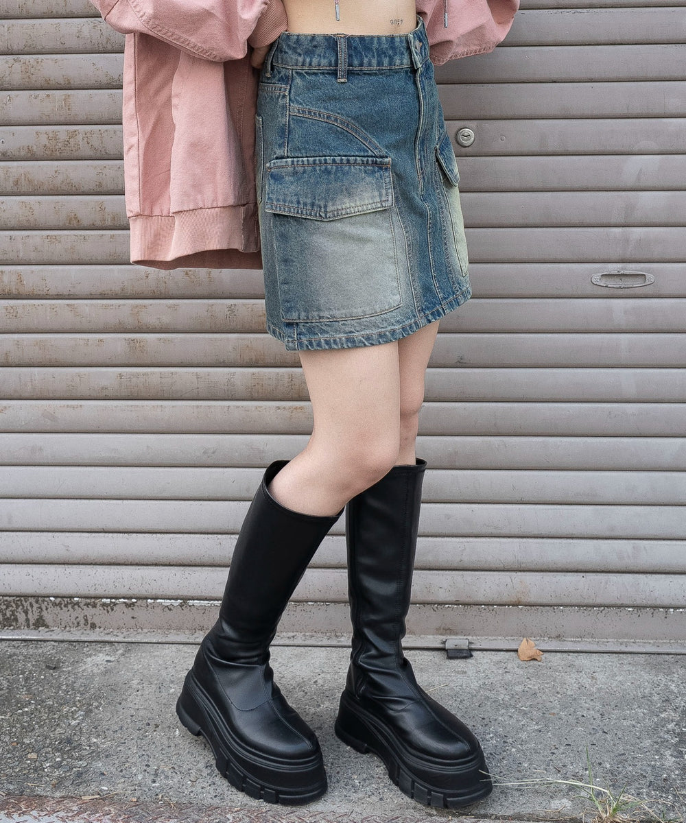 デニム中濃加工　モデル：159cm F着用