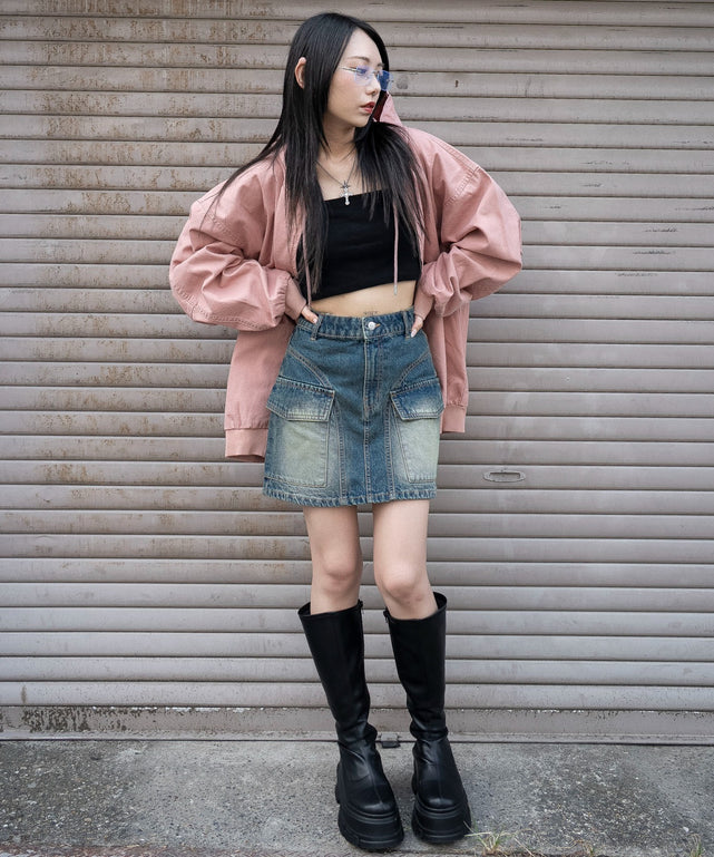 デニム中濃加工　モデル：159cm F着用