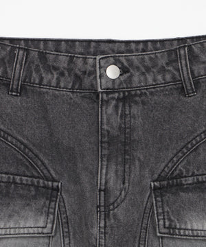 ヴィンテージウォッシュカーゴミニスカート