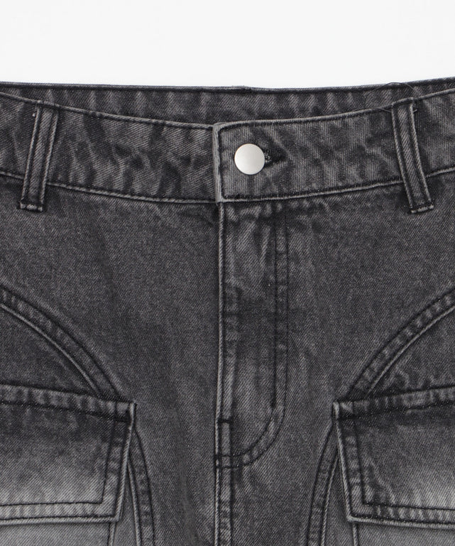 ヴィンテージウォッシュカーゴミニスカート