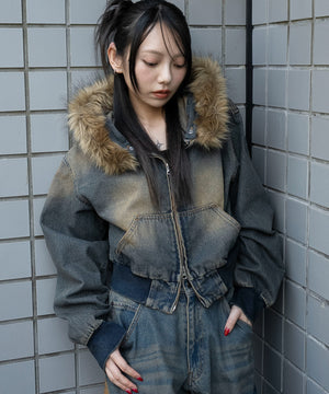 デニム中濃加工　モデル：159cm F着用