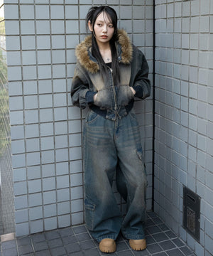 デニム中濃加工　モデル：159cm F着用