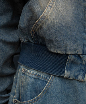 ファーフードデニムショートブルゾン