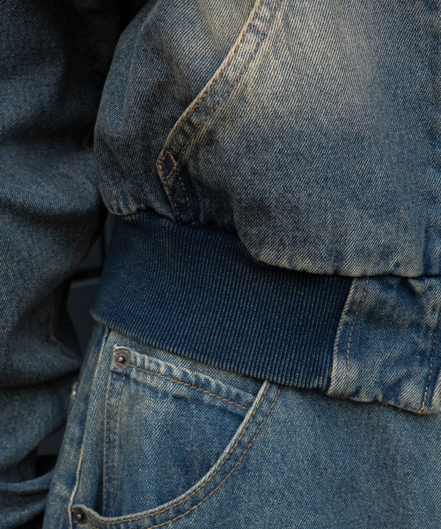 ファーフードデニムショートブルゾン