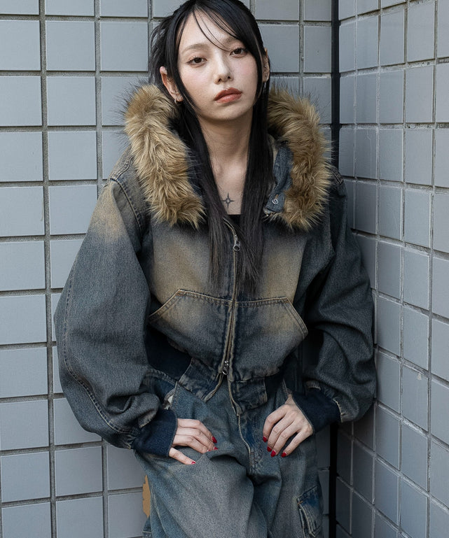 デニム中濃加工　モデル：159cm F着用