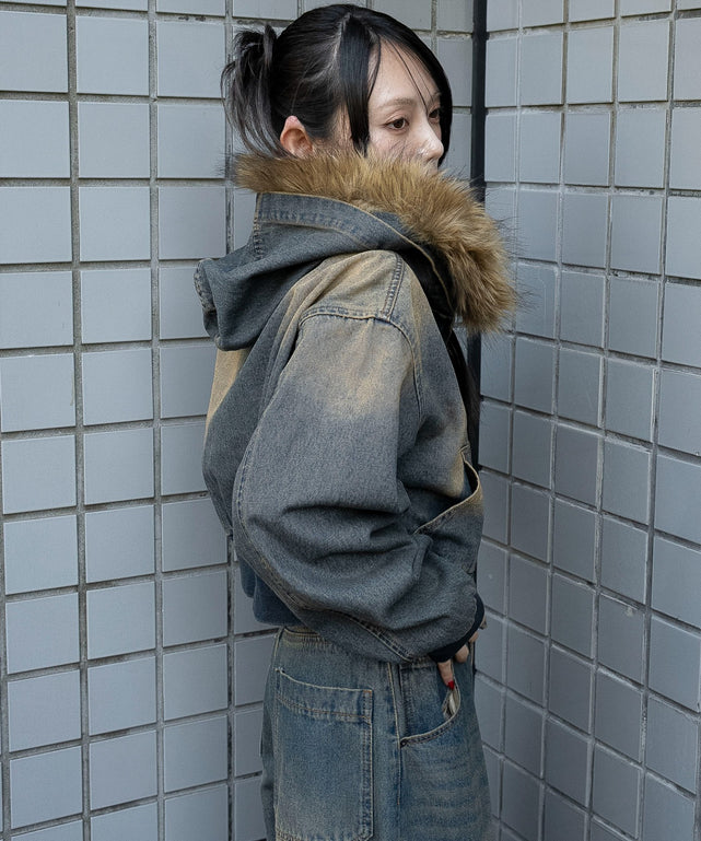 デニム中濃加工　モデル：159cm F着用