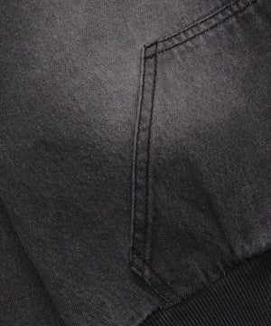 ファーフードデニムショートブルゾン