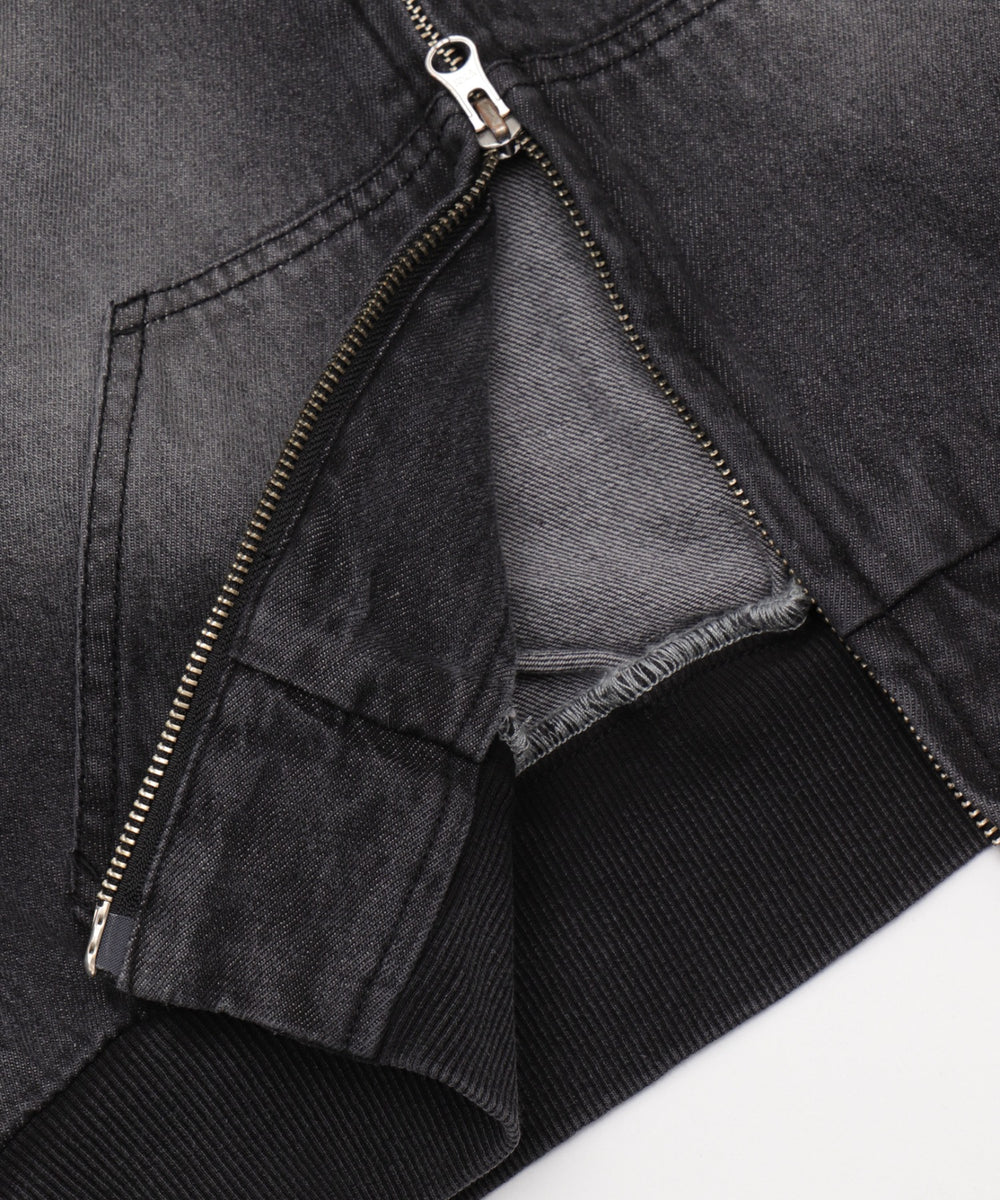 ファーフードデニムショートブルゾン